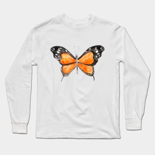 orange and black butterfly watercolor 3 Long Sleeve T-Shirt